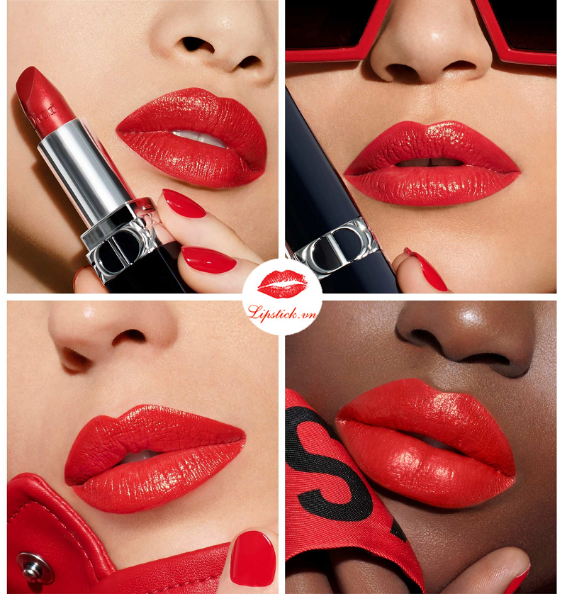 Son Dior Rouge 080 Red Smile  From Satin To Matte Son Dưỡng  lupongovph