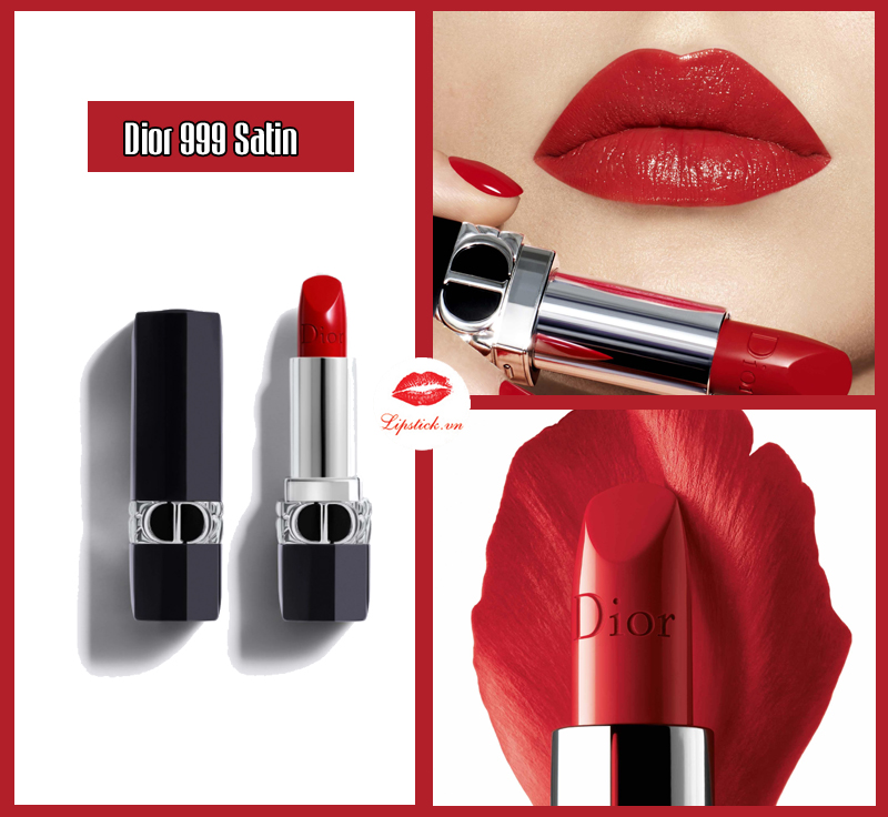 Son Dior Satin 999 – Màu Đỏ Tươi Mới Nhất Dòng Rouge Dior | Son Dior