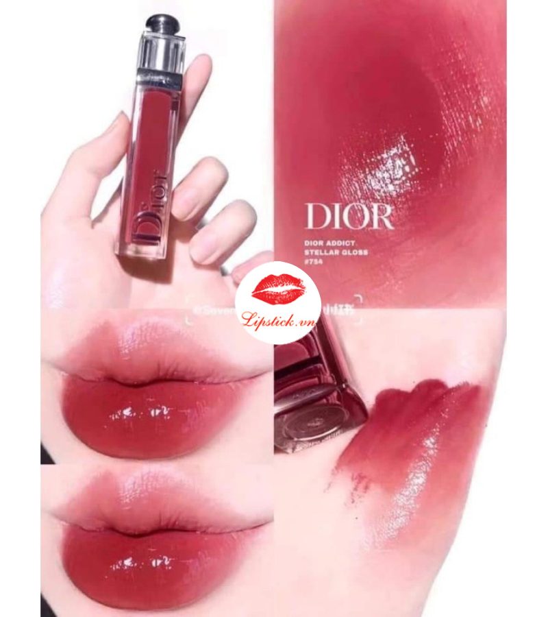 Son Dưỡng Bóng Dior 754 Magnify Addict Stellar Gloss Màu Hồng Nude